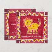 Custom Lion Collage Print Birthday Einladung (Vorne/Hinten)