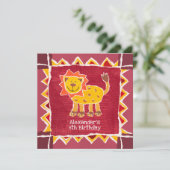 Custom Lion Collage Print Birthday Einladung (Stehend Vorderseite)