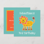 Custom Lion Collage Print Birthday Einladung (Vorne/Hinten)