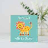 Custom Lion Collage Print Birthday Einladung (Stehend Vorderseite)