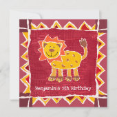 Custom Lion Collage Print Birthday Einladung (Vorderseite)