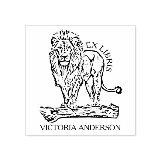Custom Lion Ex Libris Buchzeichen Gummistempel (Prägung)