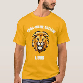 CUSTOM Lion Mascot | Gelbes Gold - Uni der Schule T-Shirt
