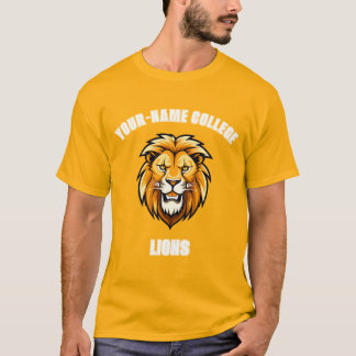 CUSTOM Lion Mascot | Gelbes Gold - Uni der Schule T-Shirt