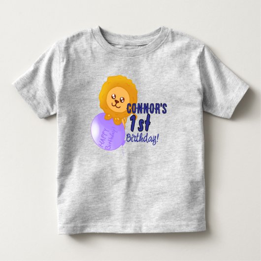 Custom Lion Themed Birthday T-Shirt (Vorderseite)
