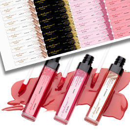 Custom Lip Balm mit Gold Glitzer Tropfen Labels Etiketten