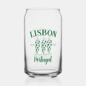 Custom Lissabon Portugal Estertext White Dosenglas (Vorderseite)
