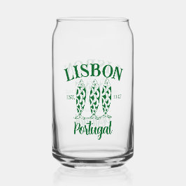 Custom Lissabon Portugal Estertext White Dosenglas