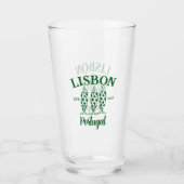 Custom Lissabon Portugal Estertext White Glas (Vorderseite)