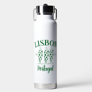 Custom Lissabon Portugal Estertext White Trinkflasche
