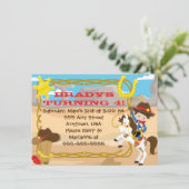Custom Little Cowboy Geburtstagseinladung Einladung (Stehend Vorderseite)