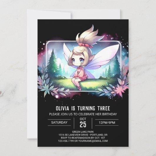 Custom Little Fairy Birthday Einladung (Vorderseite)