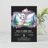 Custom Little Fairy Birthday Einladung (Stehend Vorderseite)