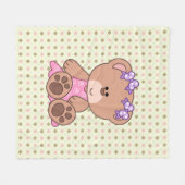 Custom Little Girl Bear Fleecedecke (Vorderseite (Horizontal))