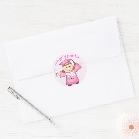 Custom Little Girl's Abschluss Sticker (Umschlag)