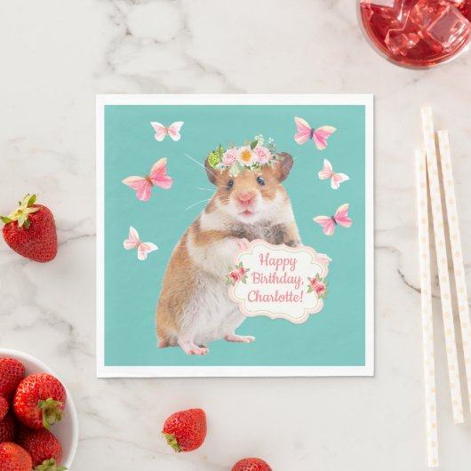 Custom Little Mouse/Hamster Geburtstag Serviette (Beispiel)