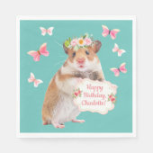Custom Little Mouse/Hamster Geburtstag Serviette (Vorderseite)