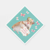 Custom Little Mouse/Hamster Geburtstag Serviette (Ecke)