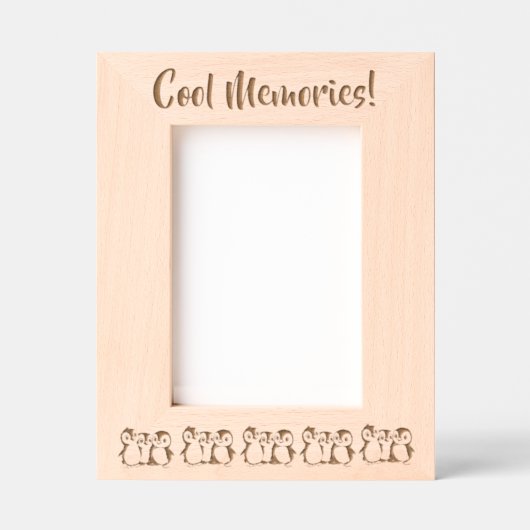 Custom Little Pinguine, Winter, 5 x 7" Portrait Geätzte Rahmen (Vorderseite)