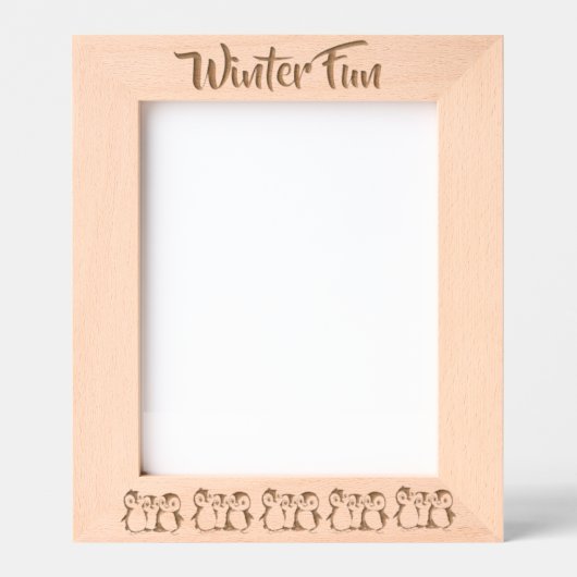 Custom Little Pinguins, Winter, 8 x 10" Portrait Geätzte Rahmen (Vorderseite)