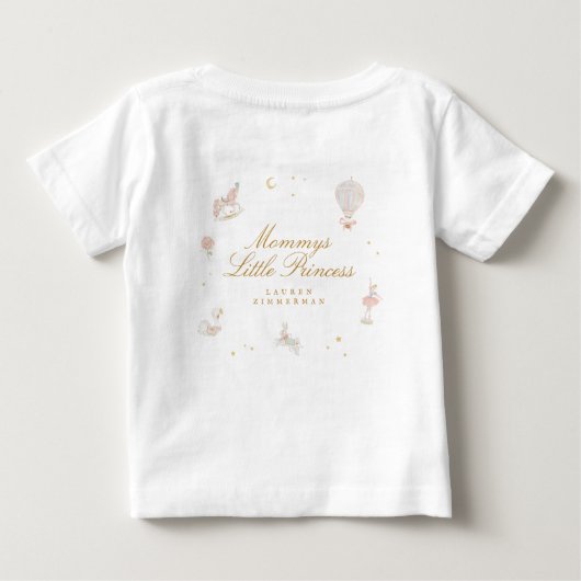 Custom Little Princess Niedlich Pink Girl Fairytal Baby T-shirt (Rückseite)