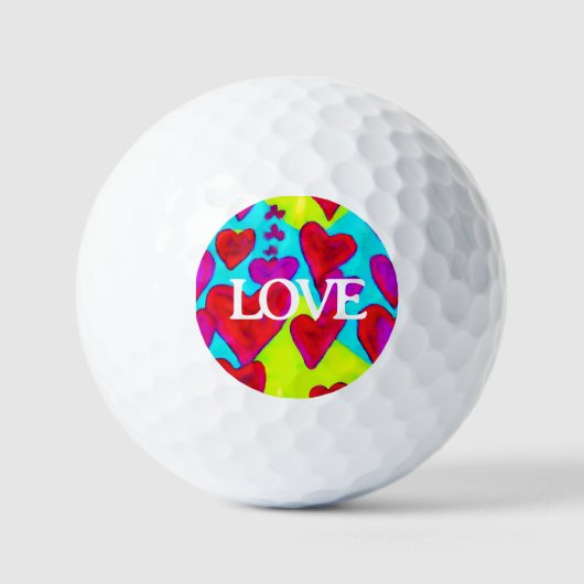 Custom Lively Hearts Golf Ball (Vorderseite)