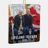 Custom Living Friends 2 Foto 2 Jahr Weihnachten Keramikornament (Rechts)