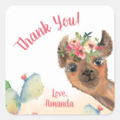 Custom Llama Quadratischer Aufkleber (Vorderseite)