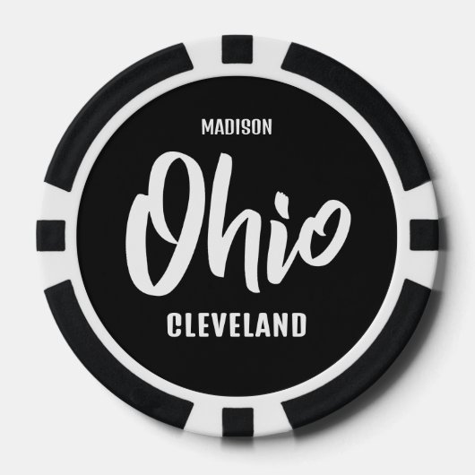 Custom Location, Name & Color Ohio Pokerchips (Vorderseite)