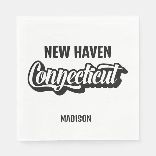 Custom Location & Name Connecticut Serviette (Vorderseite)