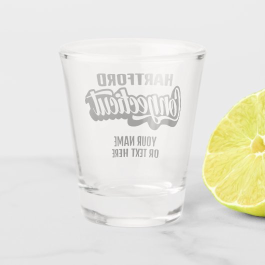 Custom Location & Text Connecticut Schnapsglas (Rückseite)