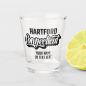 Custom Location & Text Connecticut Schnapsglas (Vorderseite)