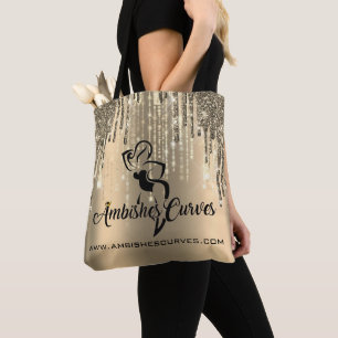Custom Log Gold Funkelnd Modekurven Tasche