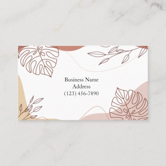 Custom Logo Abstract Minimal Boho Business Card Visitenkarte (Rückseite)