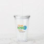 Custom Logo Acryl-Tumbler mit Stroh kein Minimum Acryltrinkbecher (Vorderseite)