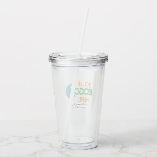 Custom Logo Acryl-Tumbler mit Stroh kein Minimum Acryltrinkbecher (Rückseite)