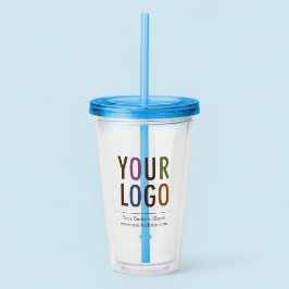 Custom Logo Acrylic Tumbler mit Stroh kein Minimum Acryltrinkbecher