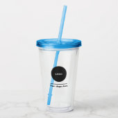 Custom Logo Acrylic Tumbler with Straw No Minimum Acryltrinkbecher (Rückseite)
