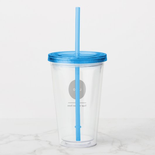 Custom Logo Acrylic Tumbler with Straw No Minimum Acryltrinkbecher (Vorderseite)