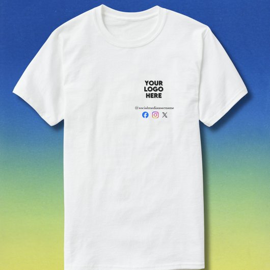 *Custom Logo and Social Media Business T-Shirt