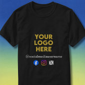 Custom Logo and Social Media Business T-Shirt