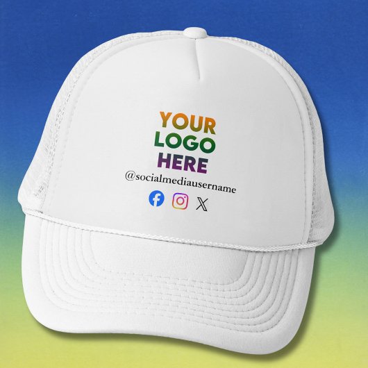 *Custom Logo and Social Media Business Truckerkappe