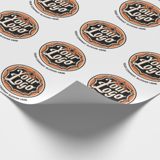 Custom Logo and Text Business Geschenkpapier (Ecke)