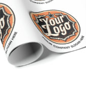 Custom Logo and Text Business Geschenkpapier (Rolleneckpunkt)