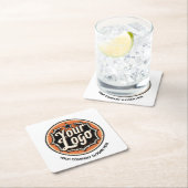 Custom Logo and Text Business Rechteckiger Pappuntersetzer (Vor Ort)