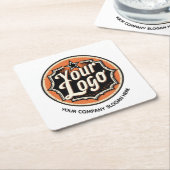 Custom Logo and Text Business Rechteckiger Pappuntersetzer (angewinkelt)