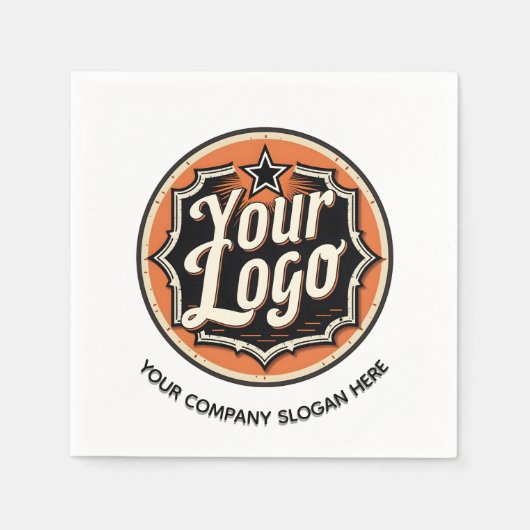 Custom Logo and Text Business Serviette (Vorderseite)