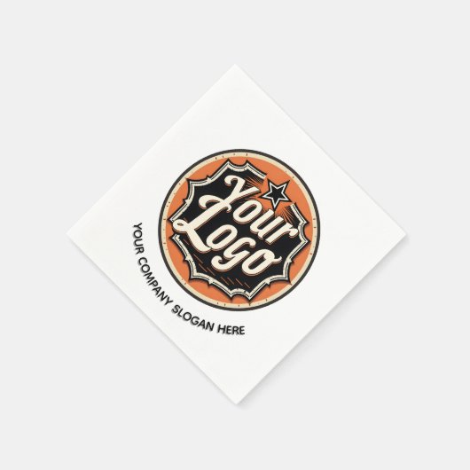 Custom Logo and Text Business Serviette (Ecke)