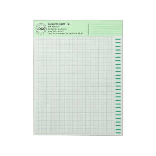 Custom Logo, Big Green Engineering Graph Paper Pad Notizblock (Rotiert)