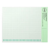 Custom Logo, Big Green Engineering Graph Paper Pad Notizblock (Vorderseite)